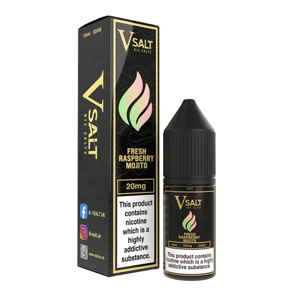 Fresh Raspberry Mojito V Salt 10ml Nicotine Salt E-Liquid, 10ml bottle, 50PG/50VG ratio, 20mg Nicotine
