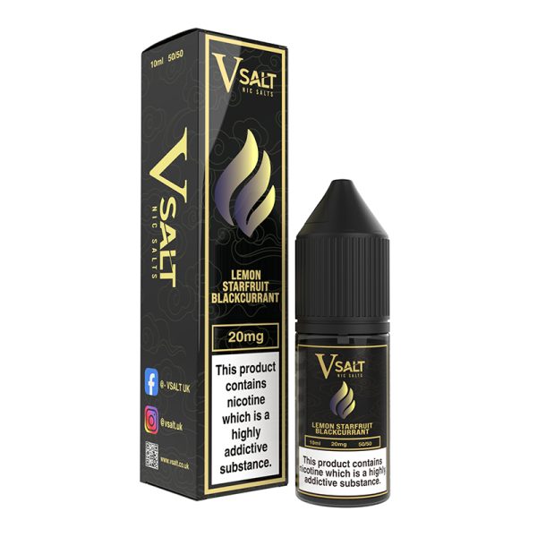 Lemon Starfruit Blackcurrant V Salt 10ml Nicotine Salt E-Liquid, 10ml bottle, 50PG/50VG ratio, 20mg Nicotine