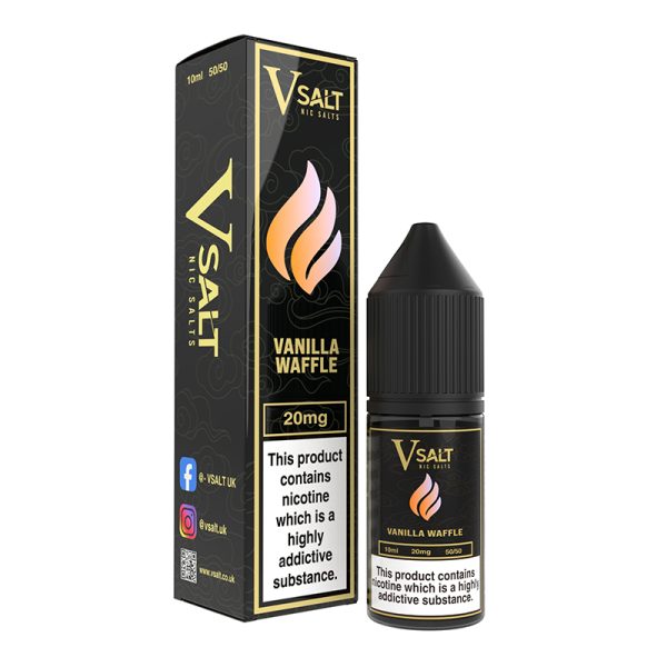 Vanilla Waffle V Salt 10ml Nicotine Salt E-Liquid, 10ml bottle, 50PG/50VG ratio, 20mg Nicotine